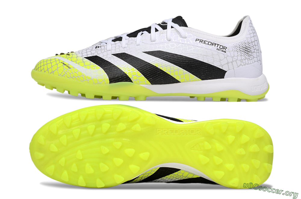 Adidas Predator 25 Elite TF Football Shoes - White/Black/Yellow 1