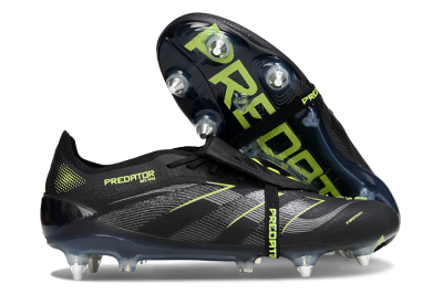 Adidas Predator 25 Elite Foldover Tongue SG Football Boots - Black/Silver/Yellow