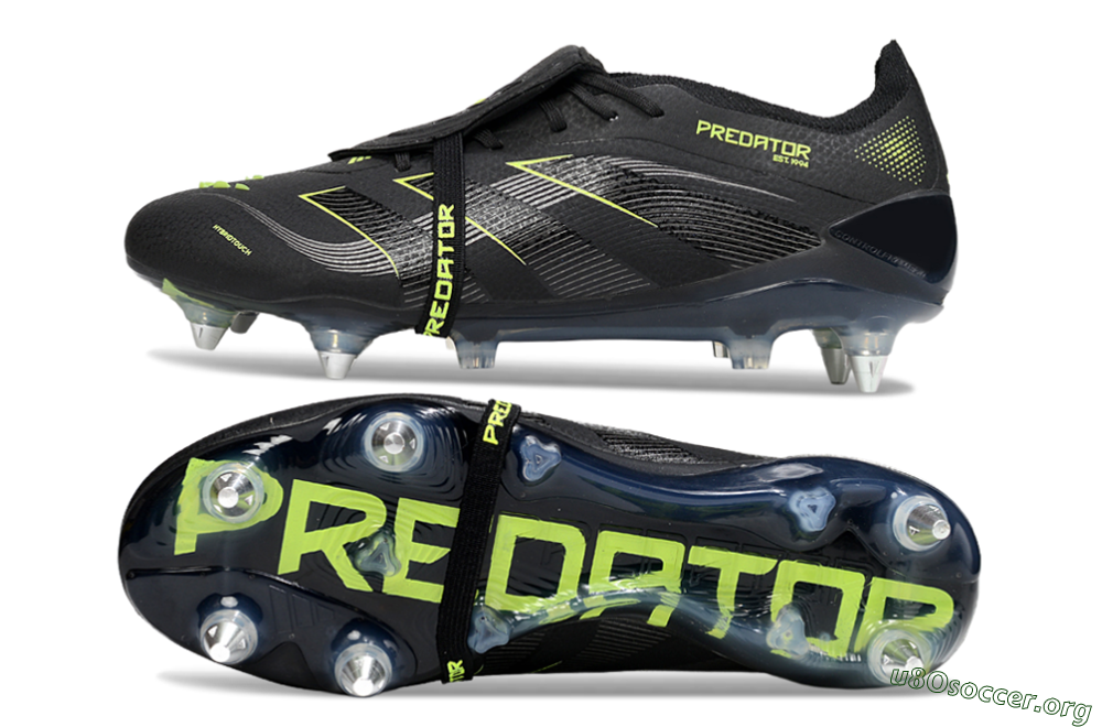 Adidas Predator 25 Elite Foldover Tongue SG Football Boots - Black/Silver/Yellow 1