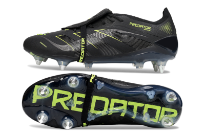 Adidas Predator 25 Elite Foldover Tongue SG Football Boots - Black/Silver/Yellow