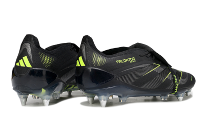 Adidas Predator 25 Elite Foldover Tongue SG Football Boots - Black/Silver/Yellow