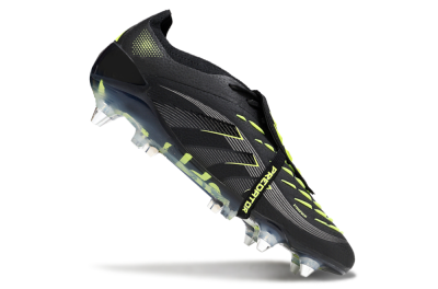 Adidas Predator 25 Elite Foldover Tongue SG Football Boots - Black/Silver/Yellow