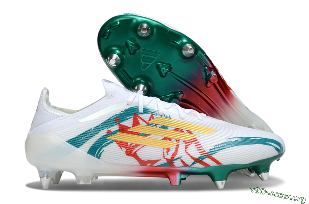 Adidas F50 Elite SG Football Boots - White/Green/Gold/Red 2