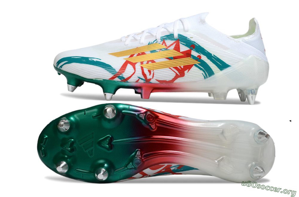 Adidas F50 Elite SG Football Boots - White/Green/Gold/Red 1