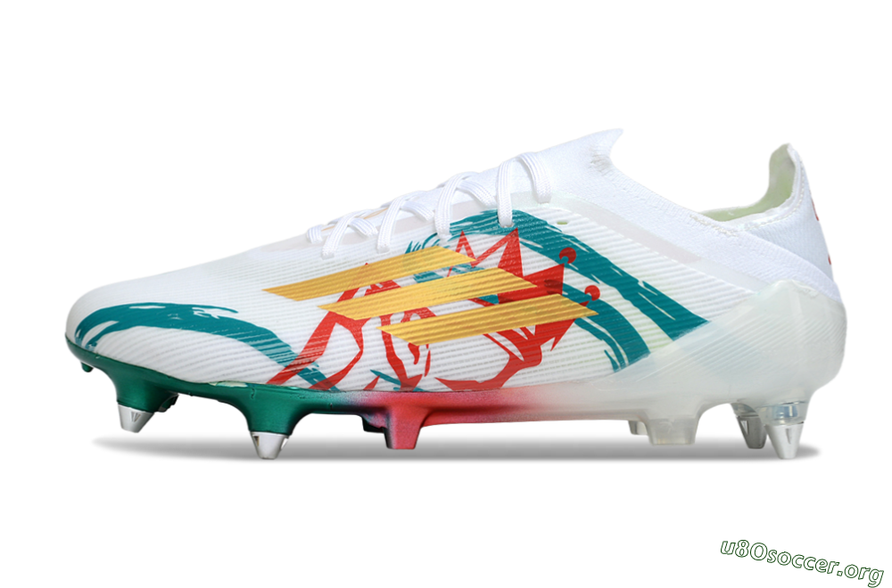 Adidas F50 Elite SG Football Boots - White/Green/Gold/Red 3
