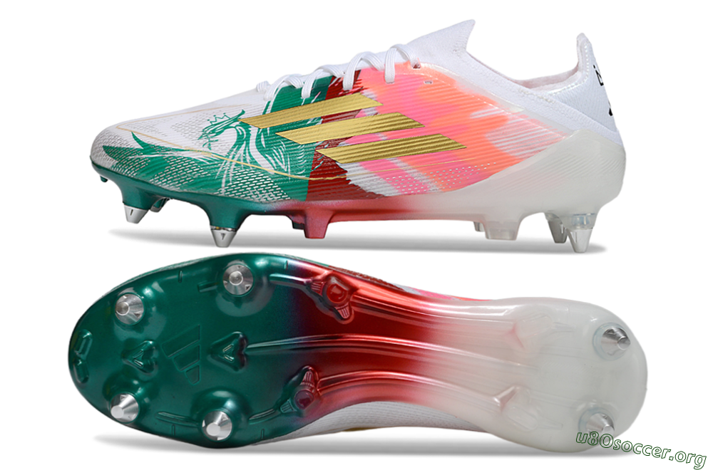 Adidas F50 Elite SG Football Boots - White/Green/Gold/Red 1