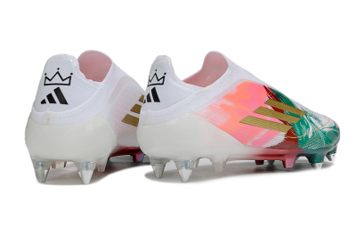 Adidas F50 Elite Laceless SG Football Boots - White/Green/Gold/Red
