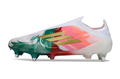 Adidas F50 Elite Laceless SG Football Boots - White/Green/Gold/Red