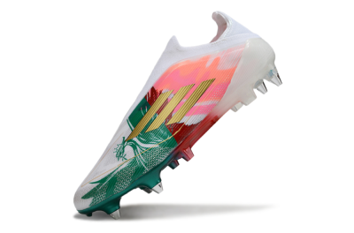 Adidas F50 Elite Laceless SG Football Boots - White/Green/Gold/Red