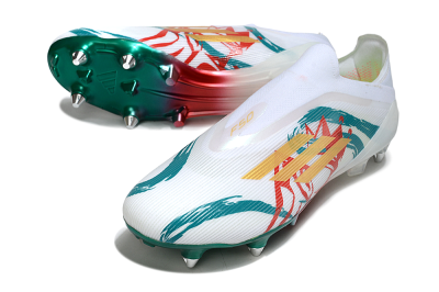 Adidas F50 Elite Laceless SG Football Boots - White/Green/Gold/Red