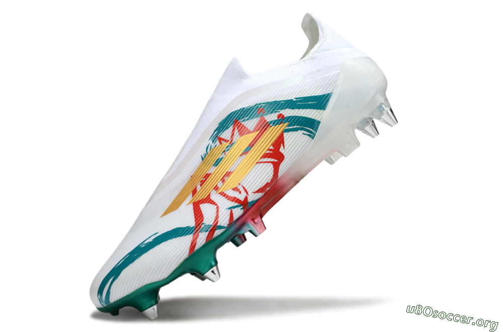 Adidas F50 Elite Laceless SG Football Boots - White/Green/Gold/Red 5