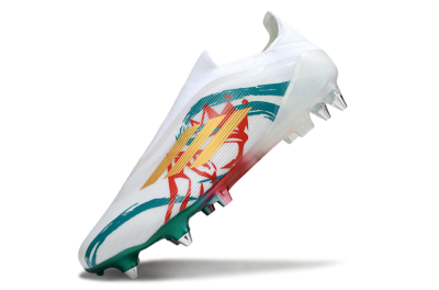 Adidas F50 Elite Laceless SG Football Boots - White/Green/Gold/Red