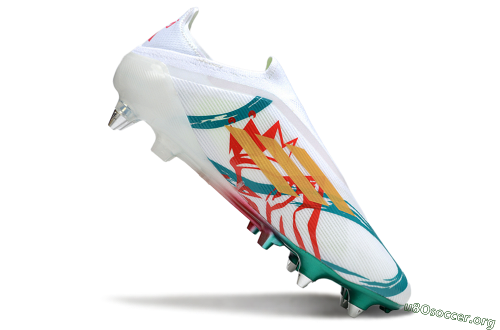 Adidas F50 Elite Laceless SG Football Boots - White/Green/Gold/Red 4