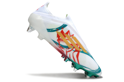 Adidas F50 Elite Laceless SG Football Boots - White/Green/Gold/Red