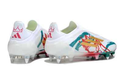 Adidas F50 Elite Laceless SG Football Boots - White/Green/Gold/Red