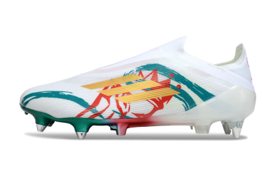 Adidas F50 Elite Laceless SG Football Boots - White/Green/Gold/Red