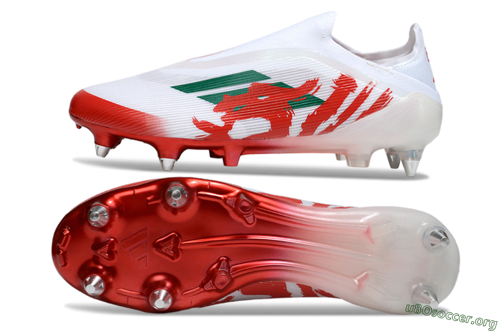 Adidas F50 Elite Laceless SG Football Boots - White/Green/Red 1