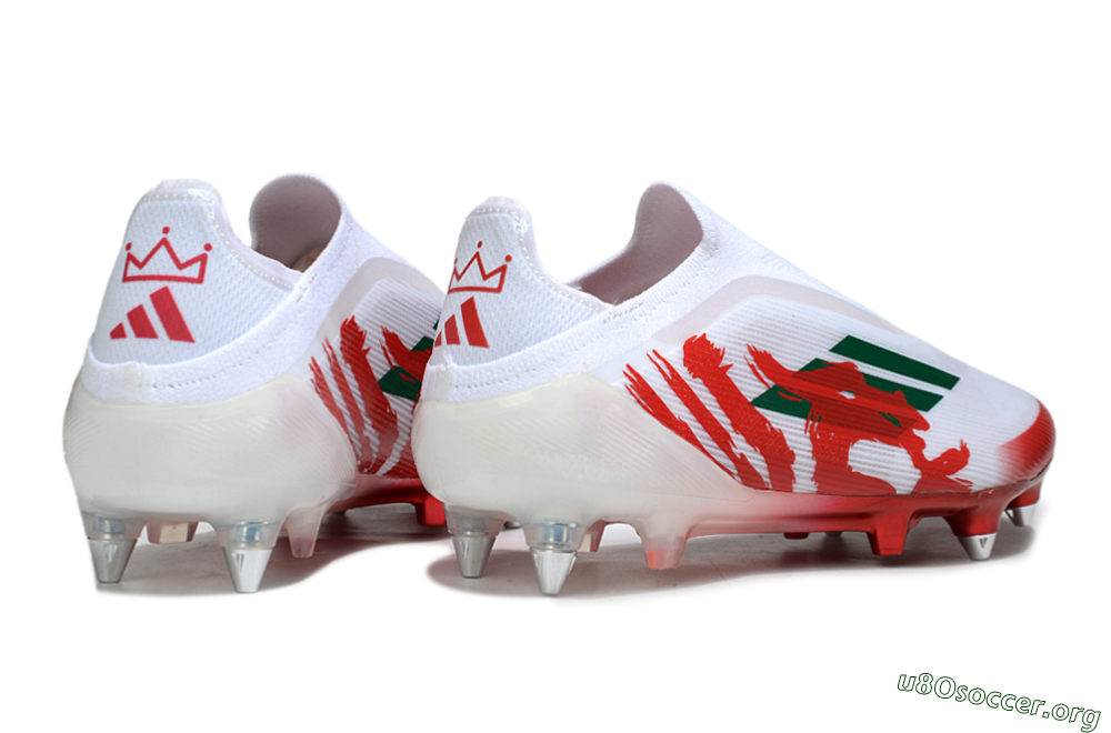 Adidas F50 Elite Laceless SG Football Boots - White/Green/Red 6