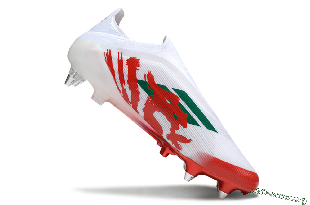 Adidas F50 Elite Laceless SG Football Boots - White/Green/Red 4
