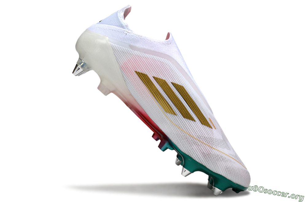Adidas F50 Elite Laceless SG Football Boots - White/Green/Gold/Red 4