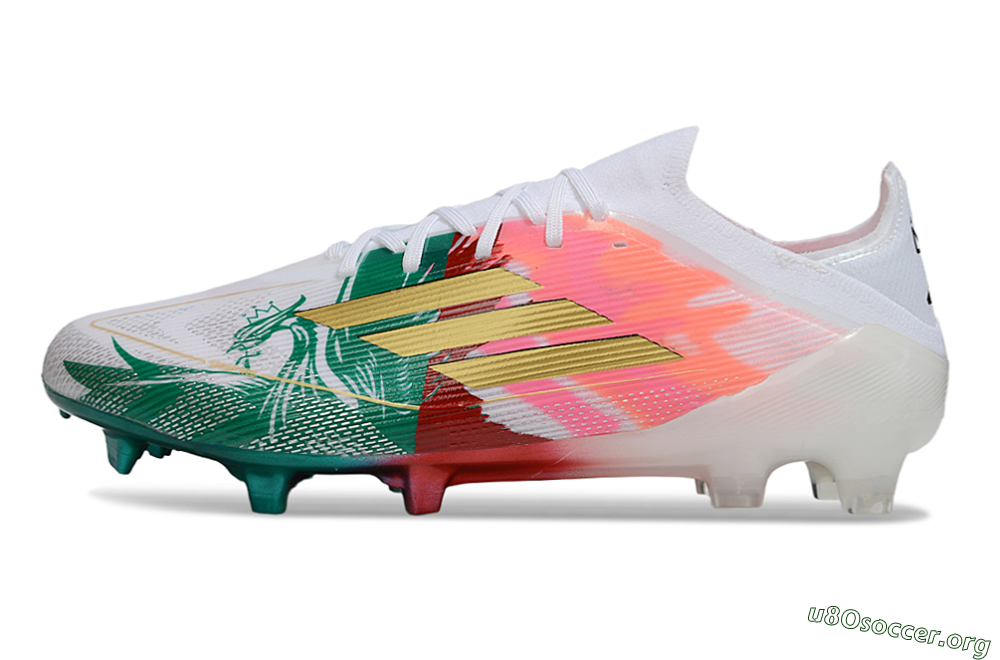 Adidas F50 Elite FG Football Boots - White/Green/Gold/Red 3