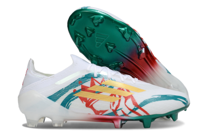 Adidas F50 Elite FG Football Boots - White/Green/Gold/Red