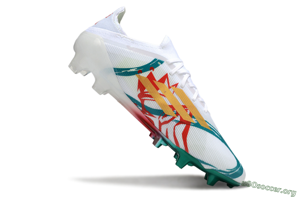 Adidas F50 Elite FG Football Boots - White/Green/Gold/Red 4