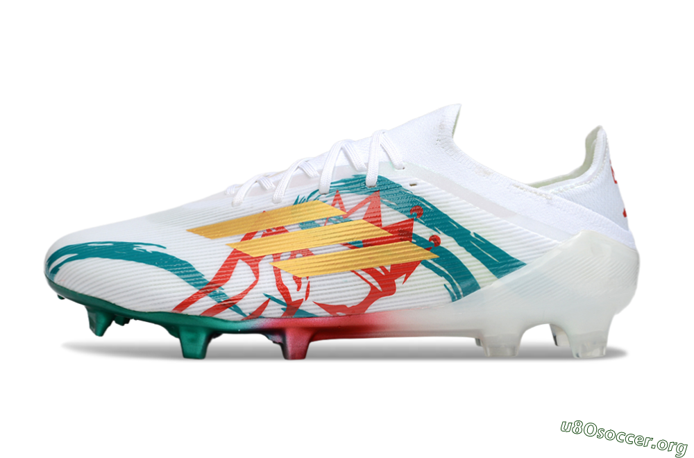 Adidas F50 Elite FG Football Boots - White/Green/Gold/Red 3