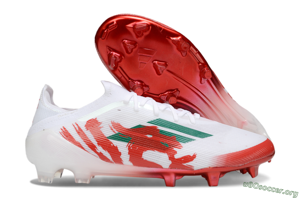 Adidas F50 Elite FG Football Boots - White/Green/Red 2