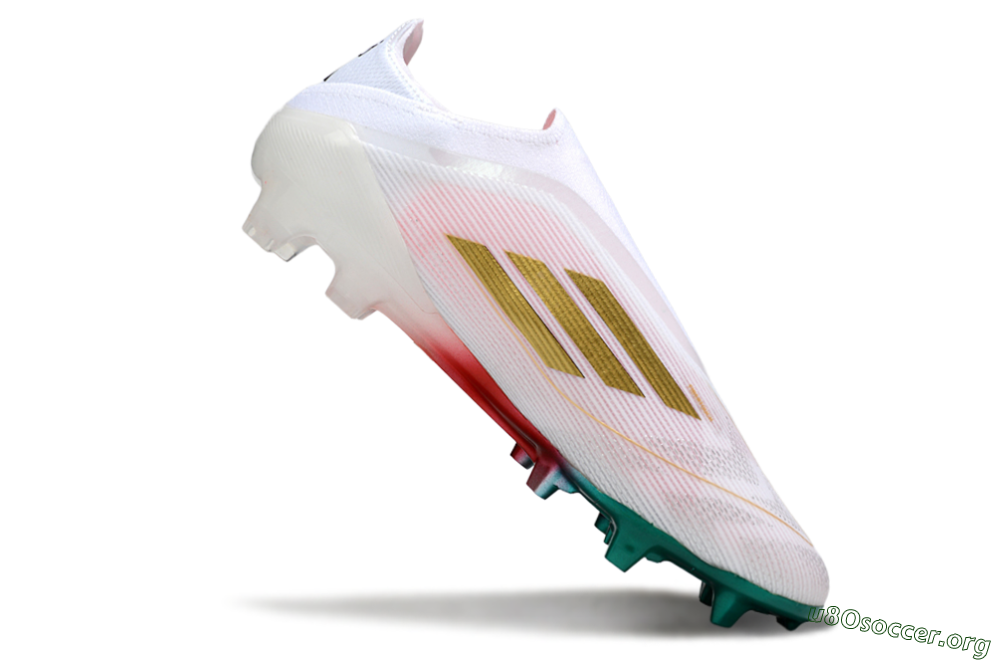 Adidas F50 Elite Laceless FG Football Boots - White/Green/Gold/Red 4