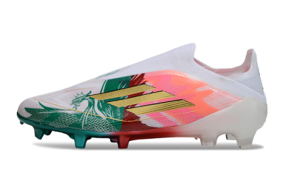 Adidas F50 Elite Laceless FG Football Boots - White/Green/Gold/Red