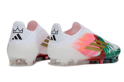 Adidas F50 Elite Laceless FG Football Boots - White/Green/Gold/Red