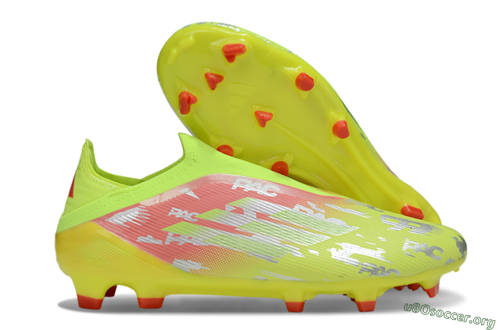 Adidas F50 Elite Laceless FG Football Boots - Yellow/Silver/Red 2