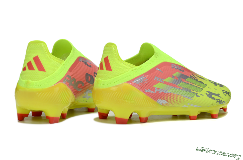 Adidas F50 Elite Laceless FG Football Boots - Yellow/Silver/Red 6