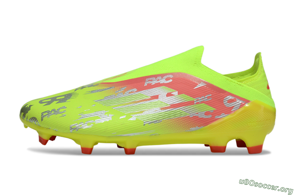 Adidas F50 Elite Laceless FG Football Boots - Yellow/Silver/Red 3