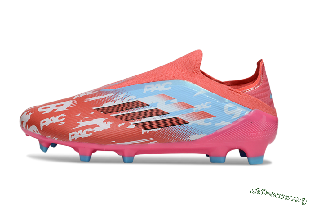 Adidas F50 Elite Laceless FG Football Boots - Red/Blue/Pink 3