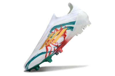 Adidas F50 Elite Laceless FG Football Boots - White/Green/Gold/Red