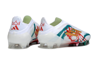 Adidas F50 Elite Laceless FG Football Boots - White/Green/Gold/Red