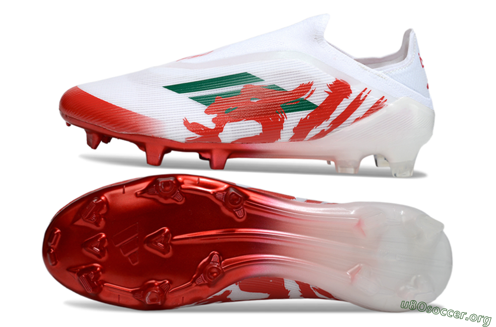 Adidas F50 Elite Laceless FG Football Boots - White/Green/Red 1