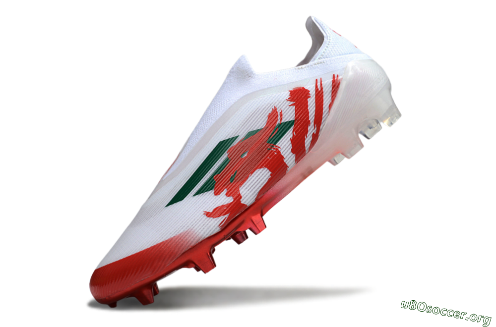 Adidas F50 Elite Laceless FG Football Boots - White/Green/Red 5