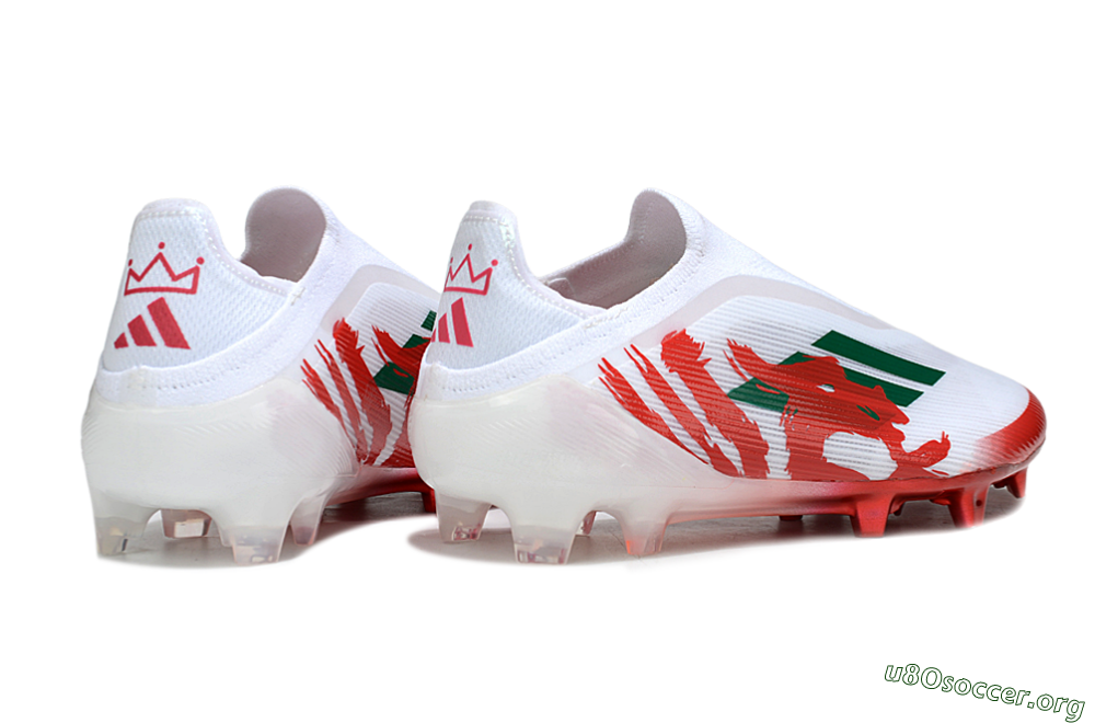 Adidas F50 Elite Laceless FG Football Boots - White/Green/Red 6