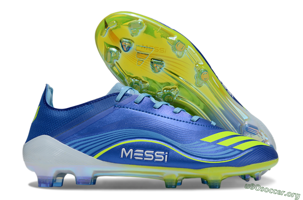 Messi x Adidas F50 Elite FG Football Boots - Blue/Jade/Yellow 2