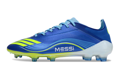 Messi x Adidas F50 Elite FG Football Boots - Blue/Jade/Yellow