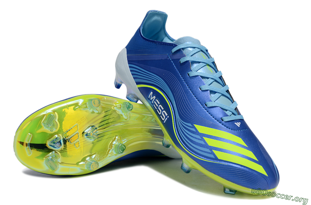 Messi x Adidas F50 Elite FG Football Boots - Blue/Jade/Yellow 0
