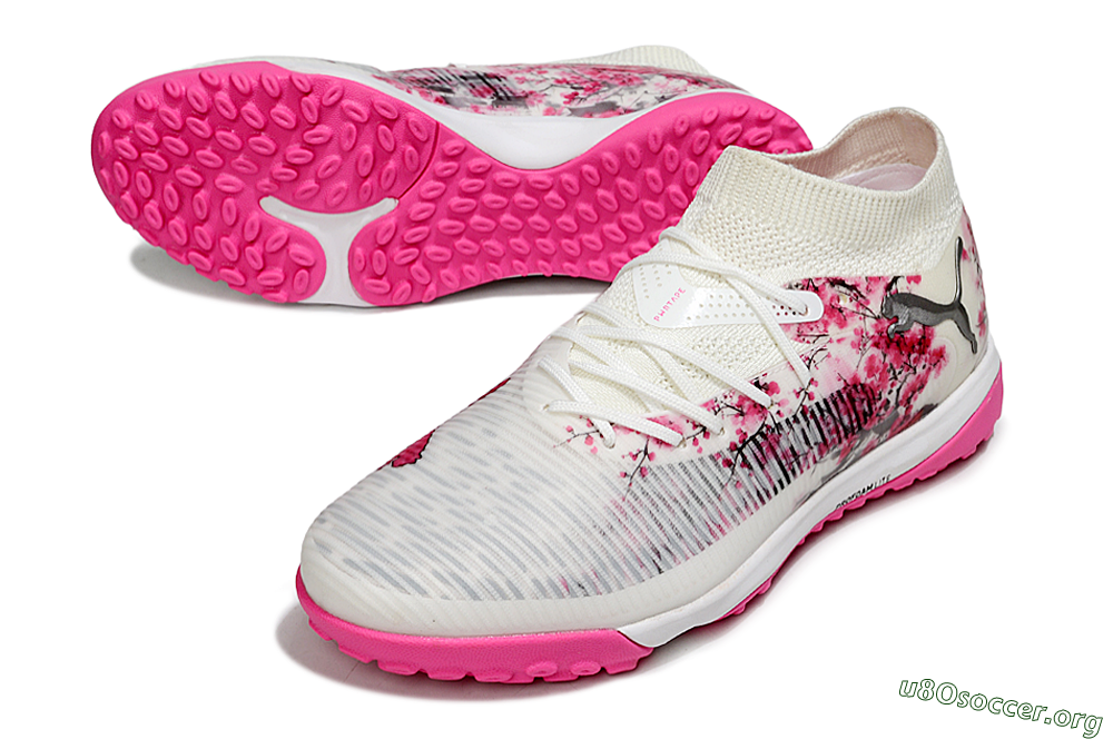 Puma Future 8 Ultimate TF Football Shoes - White/Black/Pink 0
