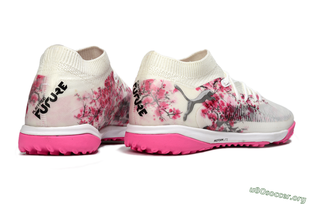 Puma Future 8 Ultimate TF Football Shoes - White/Black/Pink 6