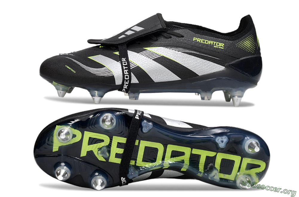 Adidas Predator 25 Elite Foldover Tongue SG Football Boots - Black/Grey/Yellow 1