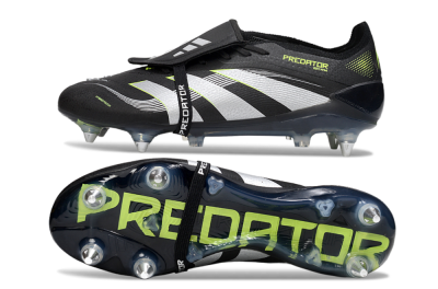 Adidas Predator 25 Elite Foldover Tongue SG Football Boots - Black/Grey/Yellow