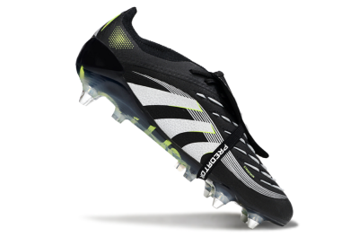 Adidas Predator 25 Elite Foldover Tongue SG Football Boots - Black/Grey/Yellow