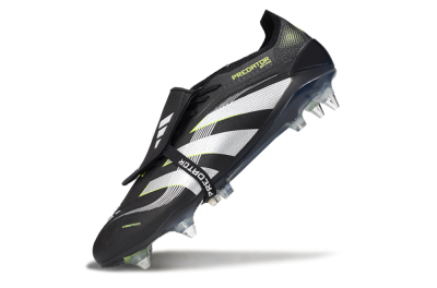Adidas Predator 25 Elite Foldover Tongue SG Football Boots - Black/Grey/Yellow